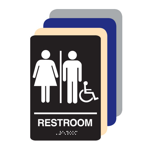 Unisex Accessible ADA Restroom Sign