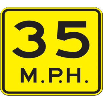 35 Mph Speed Advisory Sign - U.S. Signs and Safety