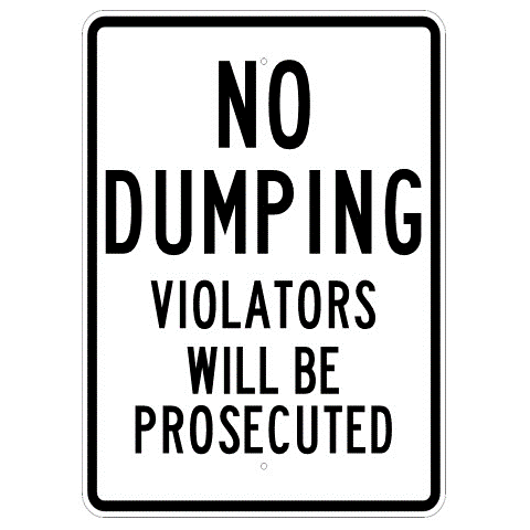 No Dumping Violators Will Be Prosecuted Sign - U.S. Signs and Safety