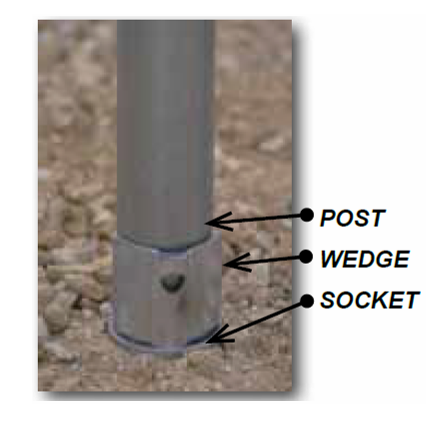 Socket Wedge Anchor Set For 2 3/8 Round Post - U.S. Signs and Safety