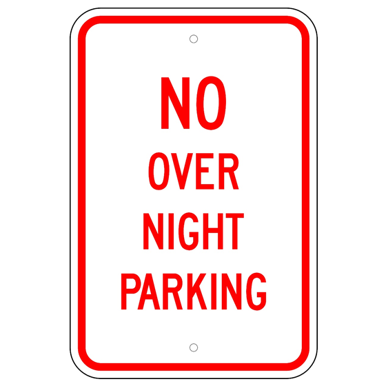 No Over Night Parking Sign - U.S. Signs and Safety