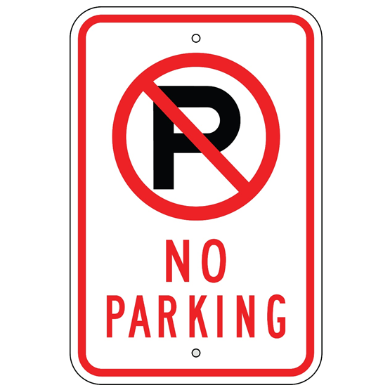 No Parking Symbol and Text Sign - U.S. Signs and Safety
