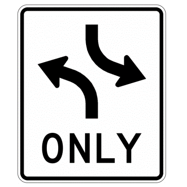 Two Way Left Turn Sign - U.S. Signs and Safety