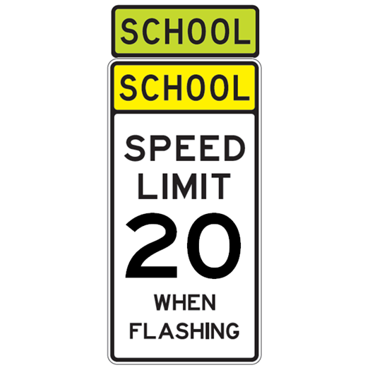 School Speed Limit 20 When Flashing Sign - U.S. Signs and Safety - 1
