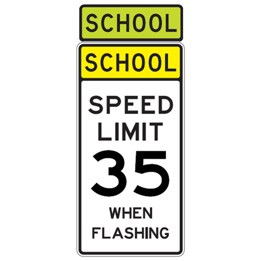 School Speed Limit 35 When Flashing Sign - U.S. Signs and Safety - 1