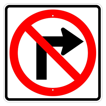 No Right Turn Symbol Sign - U.S. Signs and Safety