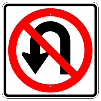 No U Turn Symbol Sign - U.S. Signs and Safety