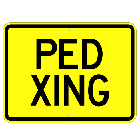 Ped Crossing Text Sign - U.S. Signs and Safety