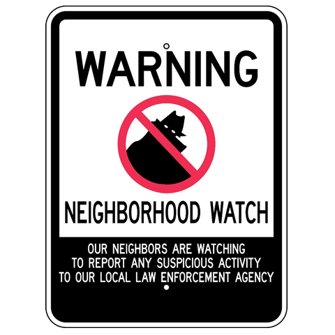 Warning Neighborhood Crime Watch Sign - U.S. Signs and Safety