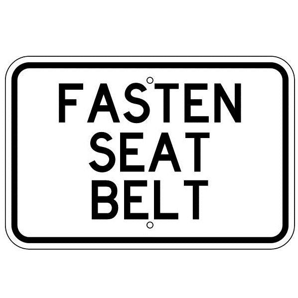 Fasten Seat Belt Horizontal Sign - U.S. Signs and Safety