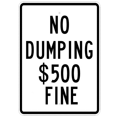 No Dumping $ Fine Sign - U.S. Signs and Safety