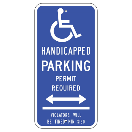 Connecticut-Handicap Parking Permit Arrow Sign - U.S. Signs and Safety