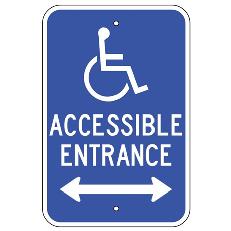 Handicap Accessible Entrance Double Arrow Sign - U.S. Signs and Safety