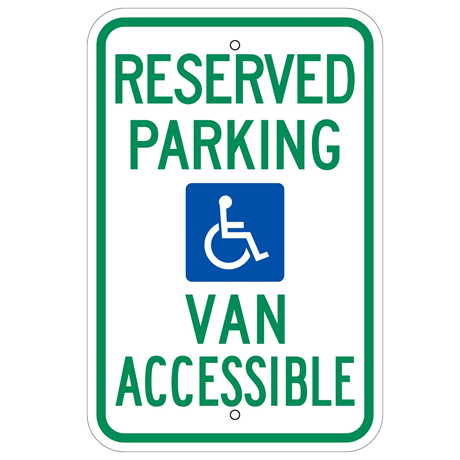 *HANDICAP RESERVED PARKING (VAN ACCESSIBLE) SIGN - U.S. Signs and Safety