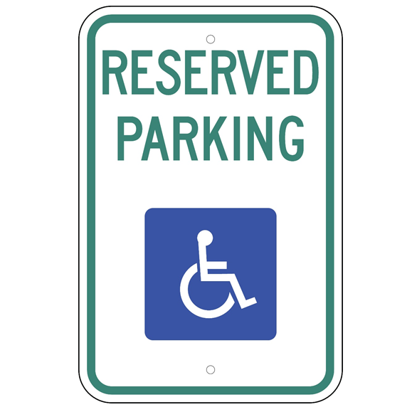 *Handicap Reserved Parking (No Arrows) Sign - Federal Layout - U.S. Signs and Safety