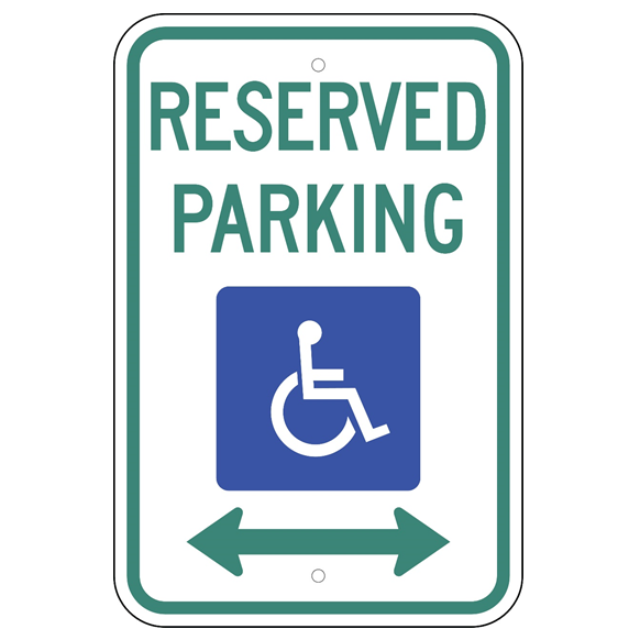 *HANDICAP RESERVED PARKING (DOUBLE ARROWS) SIGN - U.S. Signs and Safety