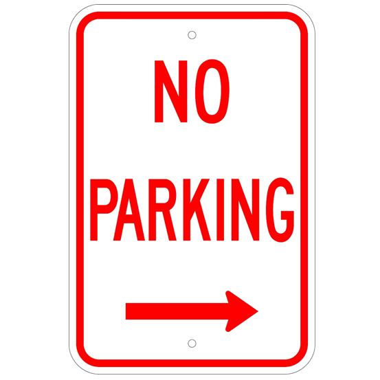 No Parking Right Arrow Sign - U.S. Signs and Safety