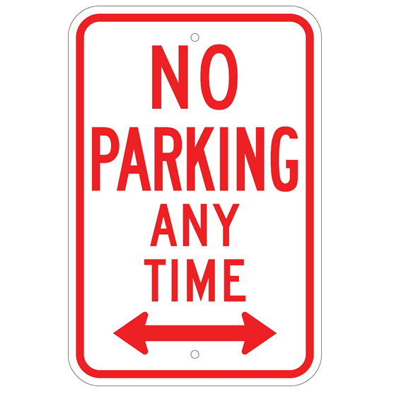 No Parking Any Time Double Arrow Sign - U.S. Signs and Safety