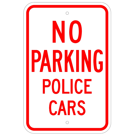 No Parking Police Cars Sign - U.S. Signs and Safety