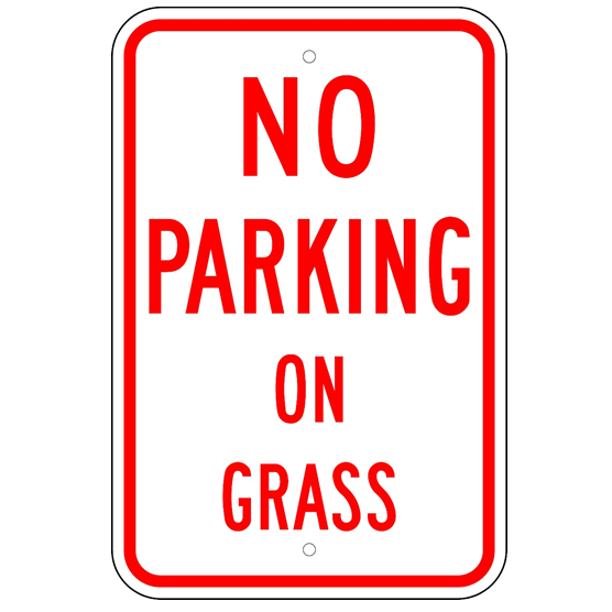 No Parking on Grass Sign - U.S. Signs and Safety