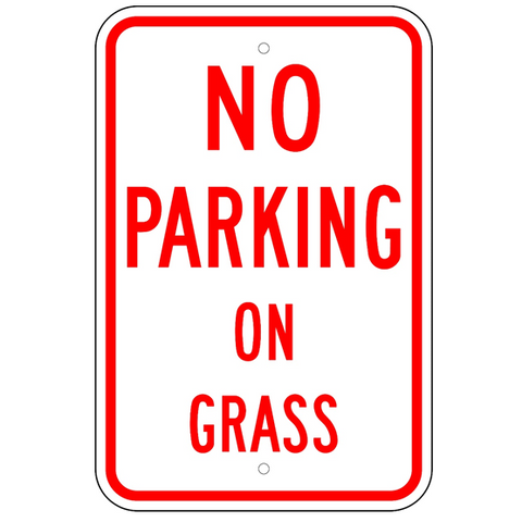 No Parking on Grass Sign - U.S. Signs and Safety