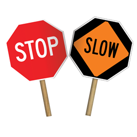 Stop/Slow or Stop/Stop Hand Paddle - U.S. Signs and Safety - 1