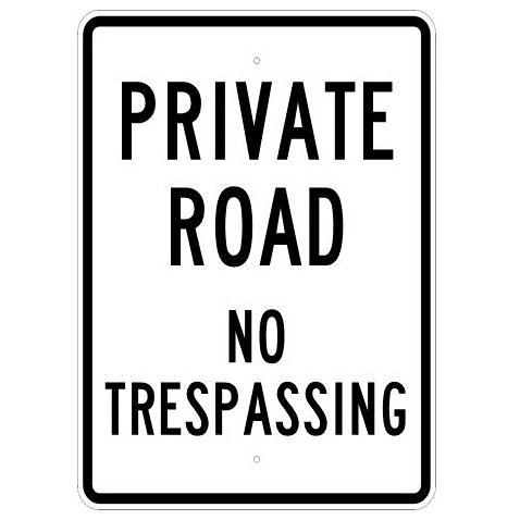 Private Road No Trespassing Sign - U.S. Signs and Safety