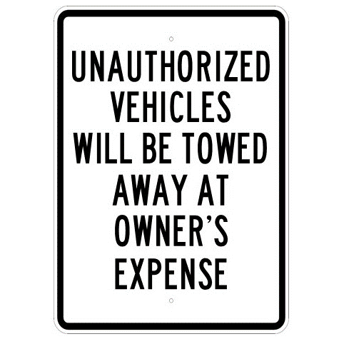 Unauthorized Vehicles Will Be Towed Sign - U.S. Signs and Safety