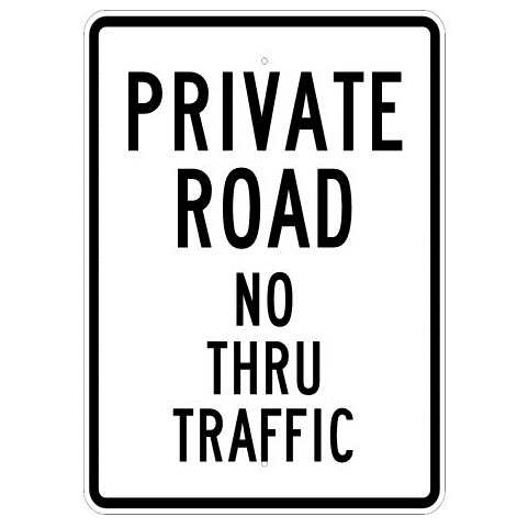 Private Road No Thru Traffic Sign - U.S. Signs and Safety