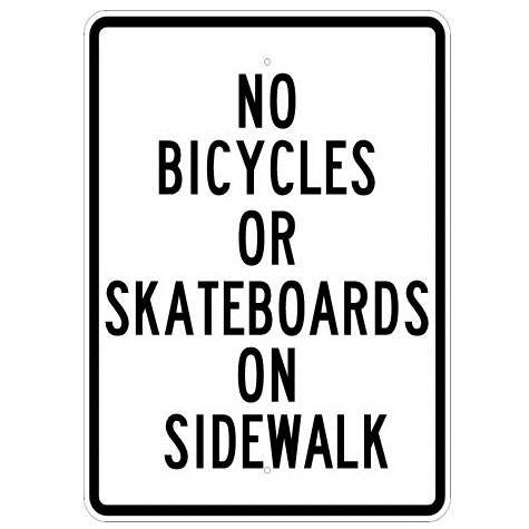 No Bicycles Or Skateboards On Sidewalk Sign - U.S. Signs and Safety