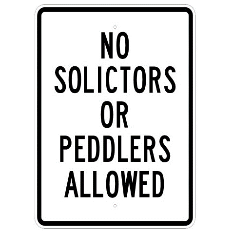 No Solicitors Or Peddlers Allowed Sign - U.S. Signs and Safety