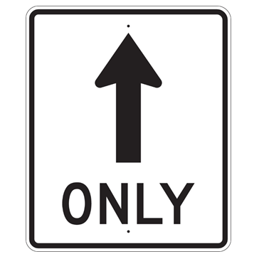 Mandatory Straight Sign, MUTCD R3-5A - U.S. Signs and Safety