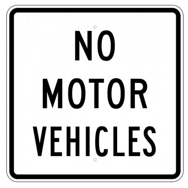 No Motor Vehicles Sign - U.S. Signs and Safety