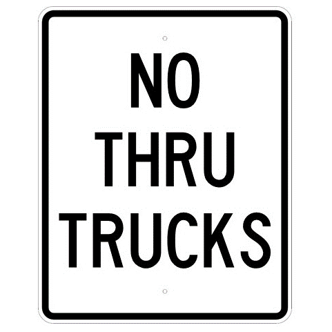 No Thru Trucks Sign - U.S. Signs and Safety
