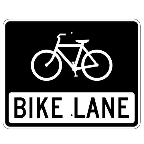 Bike Lane Symbol And Text Sign - U.S. Signs and Safety