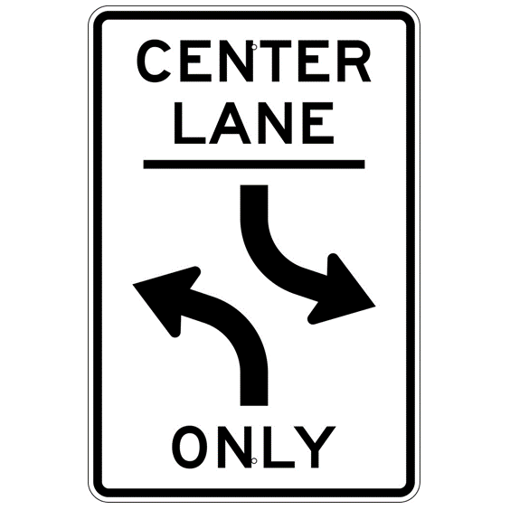 Two Way Left Turn Only Sign - U.S. Signs and Safety