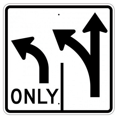 Double Turn Left Sign, MUTCD R3-8 - U.S. Signs and Safety