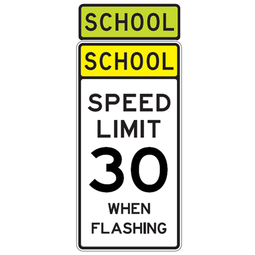 School Speed Limit 30 When Flashing Sign - U.S. Signs and Safety - 1