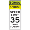 School Speed Limit 35 When Flashing Sign - U.S. Signs and Safety - 1