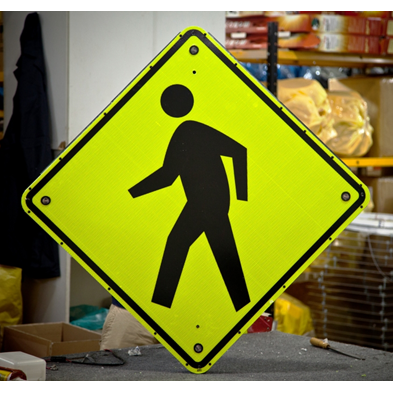 Pedestrian Crossing - Solar Flashing LED Pedestrian Crossing Sign - U.S. Signs and Safety - 1