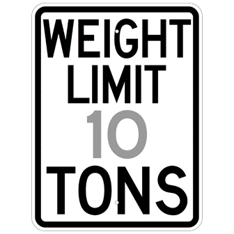 Weight Limit ** Tons Sign - U.S. Signs and Safety