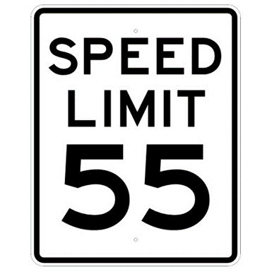 Speed Limit 55 mph sign, MUTCD R2-155, Reflective sheeting on heavy duty aluminum - U.S. Signs and Safety