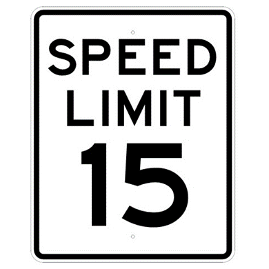 Speed Limit 15 mph sign, MUTCD R2-115, Reflective sheeting on heavy duty aluminum - U.S. Signs and Safety