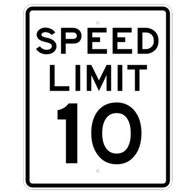 Speed Limit 10 mph sign, MUTCD R2-110, Reflective sheeting on heavy duty aluminum - U.S. Signs and Safety