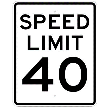 Speed Limit 40 mph sign, MUTCD R2-140, Reflective sheeting on heavy duty aluminum - U.S. Signs and Safety