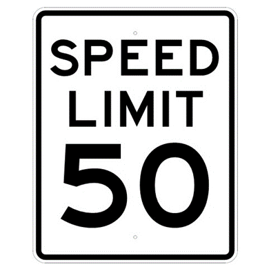 Speed Limit 50 mph sign, MUTCD R2-150, Reflective sheeting on heavy duty aluminum - U.S. Signs and Safety