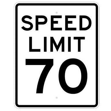 Speed Limit 70 mph sign, MUTCD R2-170, Reflective sheeting on heavy duty aluminum - U.S. Signs and Safety