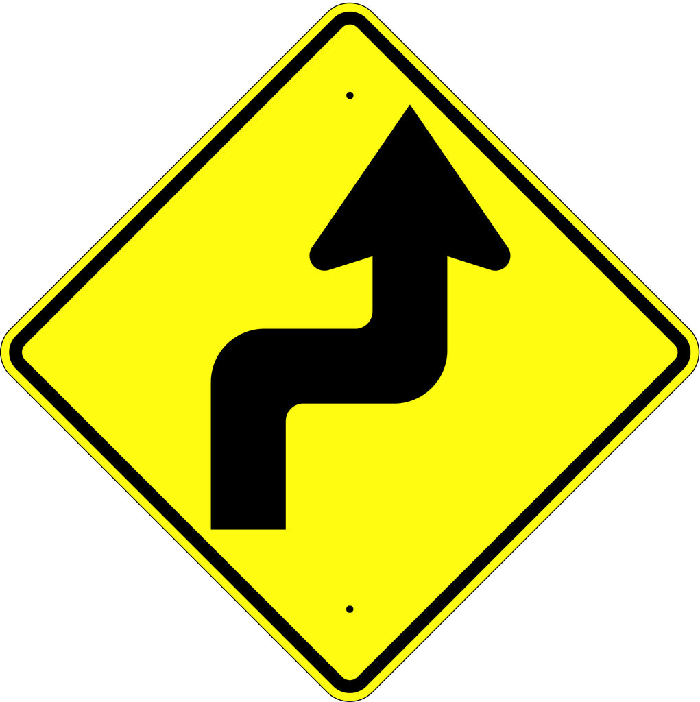 Reverse Turn Right Symbol Sign - U.S. Signs and Safety
