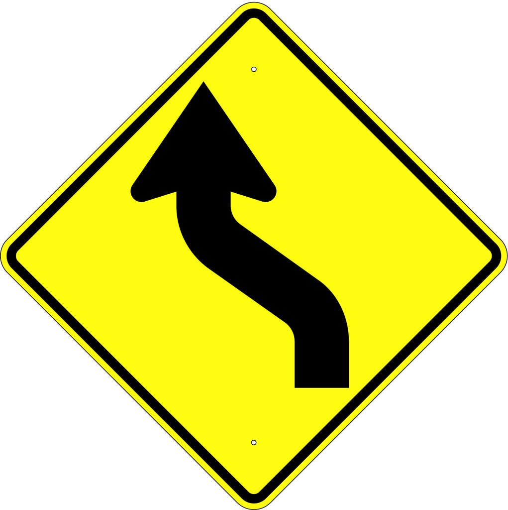 Reverse Curve Left Symbol Sign - U.S. Signs and Safety