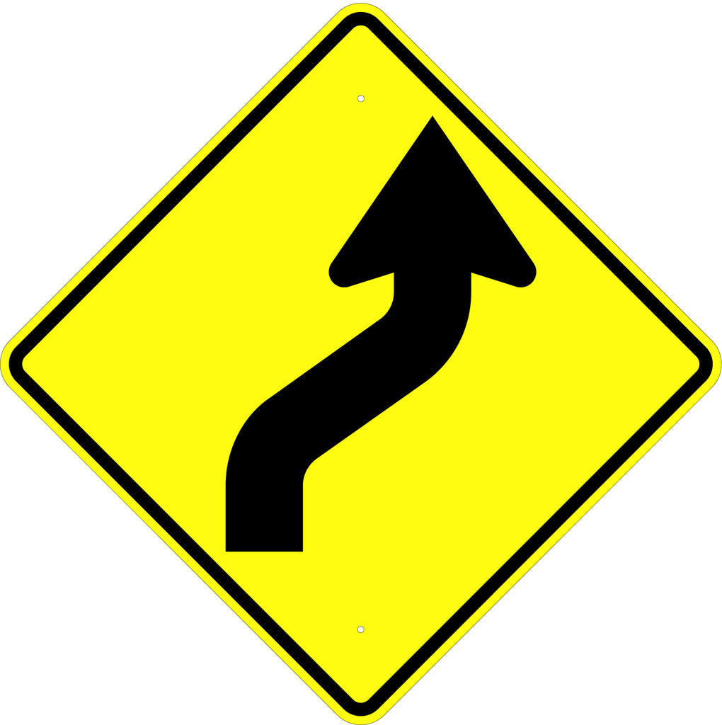 Reverse Curve Right Symbol Sign - U.S. Signs and Safety